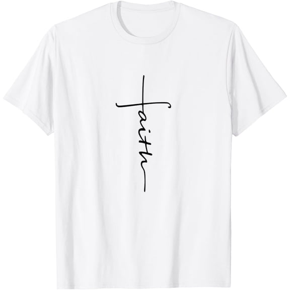 Faith Necklace Tee Shirt T-ShirtMen and women, White T-shirt, size: Extra large