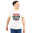 thumbnail image 1 of Faith Never Fails Corinthians 5:7 Men's Graphic T Shirt Tees Brisco Brands S, 1 of 6