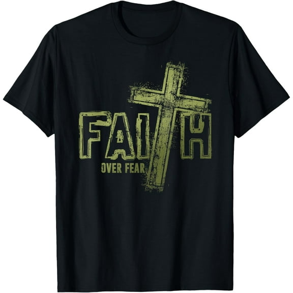 Faith Over Fear Bible Verse Aesthetic Christian T-Shirt Shirts