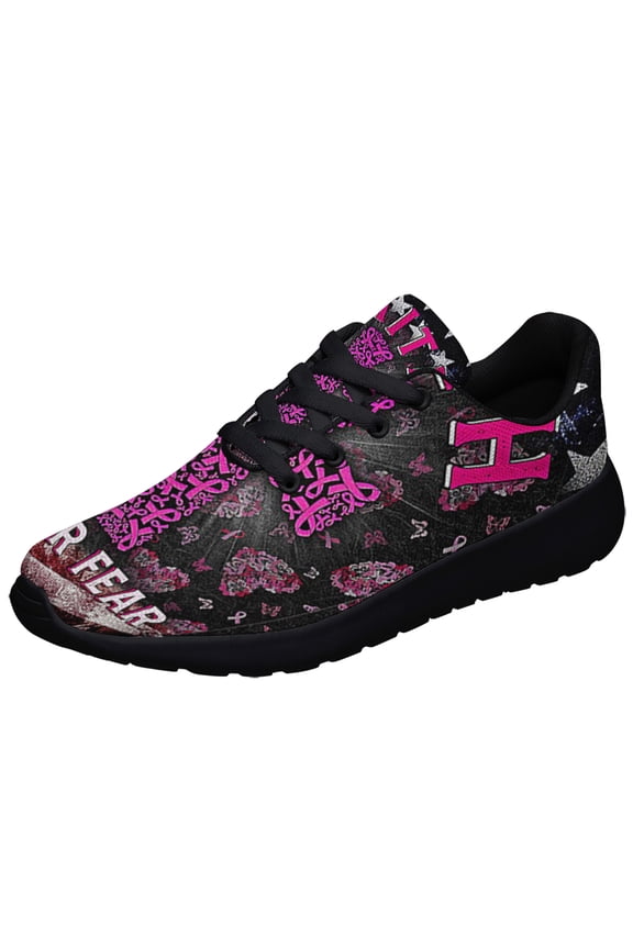 Faith Over Fear BreaStCancer Awareness Shoes Sneakers Black Size 13