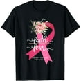 thumbnail image 1 of Faith Over Fear Breast Cancer Awareness Pink Ribbon Women T-Shirt Tops Tee, 1 of 4