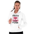 thumbnail image 1 of Faith Over Fear Breast Cancer Ribbon Hoodie Sweatshirt Women Brisco Brands X, 1 of 6