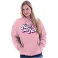 thumbnail image 1 of Faith Over Fear Cancer Awareness BCA Hoodie Sweatshirt Women Brisco Brands 2X, 1 of 6
