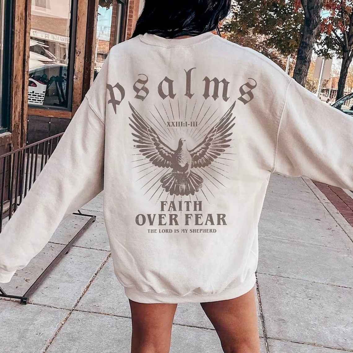 Faith Over Fear Christian Crewneck Christian Shirt Christian Streetwear ...