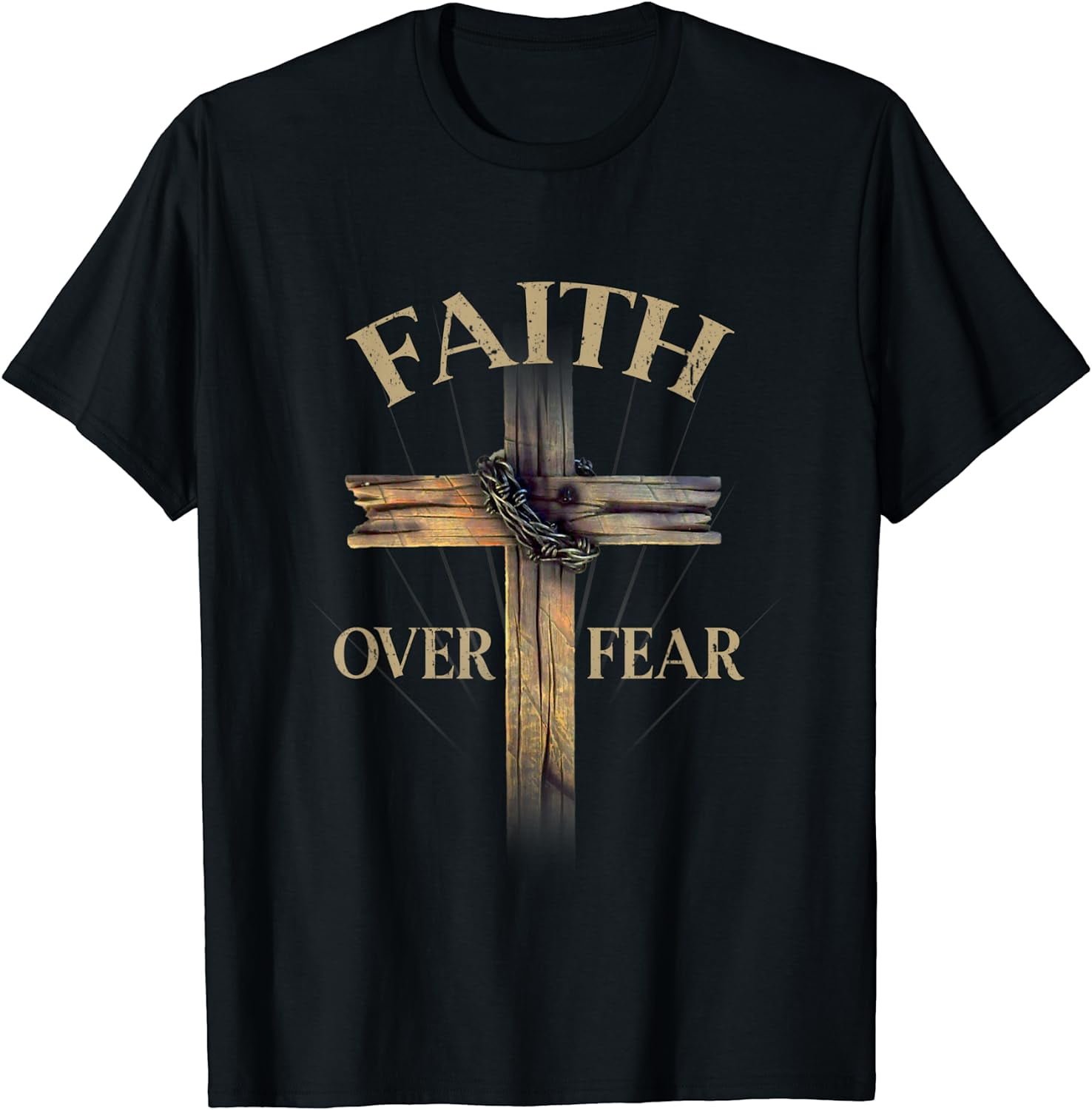 Faith Over Fear Christian Cross Religious For Men Women T-Shirt ...