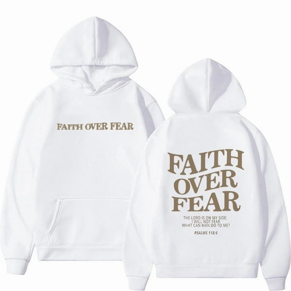 Faith Over Fear Christian Hoodie Christian Sweatshirt Jesus Hoodie Trendy Hoodie Bible Verse Shirt Unisex Aesthetic Y2K Clothes