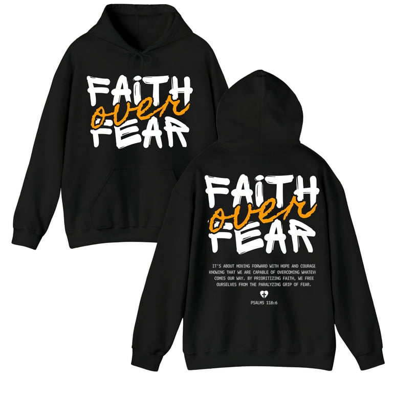 Faith Over Fear Christian Hoodie – Inspirational Bible Verse