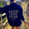 thumbnail image 1 of Faith Over Fear Christian Hoodie – Unisex Bible Verse Sweatshirt | Trendy Jesus Hoodie with Inspirational Message, 1 of 11
