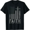 thumbnail image 1 of Faith Over Fear Cool Christian Cross American USA Flag T-Shirt, 1 of 4
