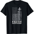 thumbnail image 1 of Faith Over Fear Cool Christian Flag Cross for Men Women Kids Short Sleeve T-Shirt, 1 of 3