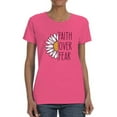 thumbnail image 1 of Faith Over Fear Daisy Shaped T-Shirt Women -Smartprints Designs, Female x-Large, 1 of 4