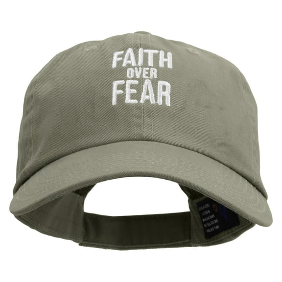 Faith Over Fear Embroidered Low Profile Dyed Cotton Twill Cap - Putty OSFM