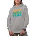 thumbnail image 1 of Faith Over Fear, Groovy Retro Wavy Text Merch Gift, Heather Grey Hooded Sweatshirt or Hoodie, 3XL, 1 of 5