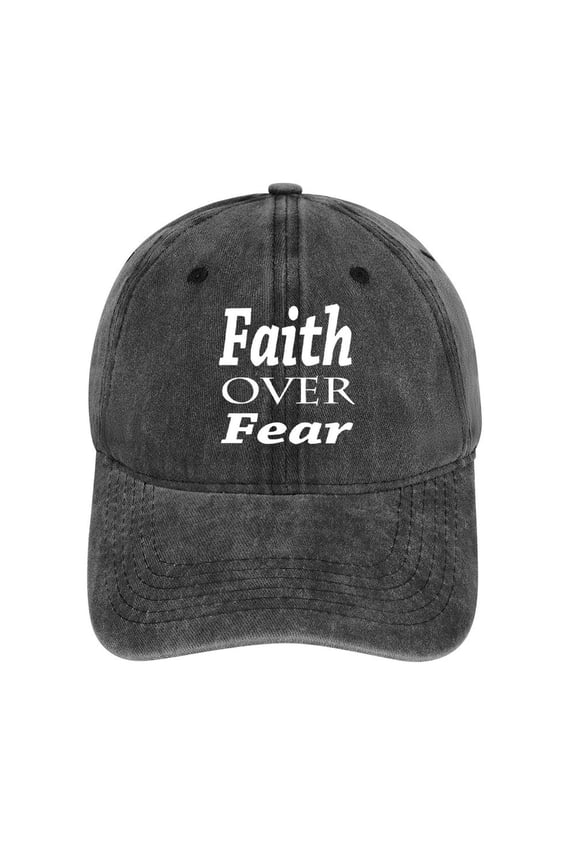 Faith Over Fear Hat Adjustable Funny Fashion Unisex Baseball Cap For Men Women