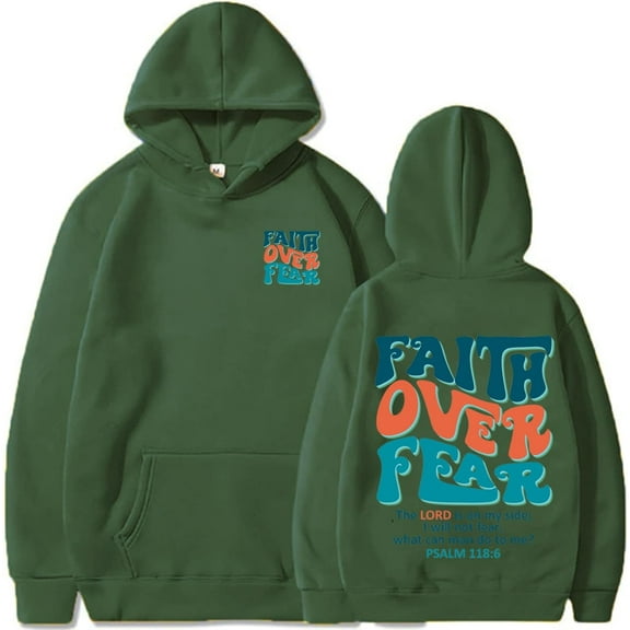 Faith Over Fear Hoodie Christian Jesus Bible Verse Sweatshirts Religious Faith Hoodies