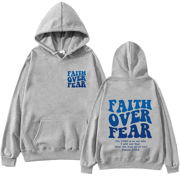 Faith Over Fear Hoodie Christian Sweatshirt Religious Bible Verse Hoodie Jesus Sweatshirt