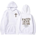 thumbnail image 1 of Faith Over Fear Hoodie Christian Sweatshirt Religious Shirts God Bible Verse Cross Pullover, 1 of 5