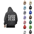 thumbnail image 1 of Faith Over Fear Hoodies for Men 2025 Long Sleeve Christian Hooded Sweatshirt with Pockets Pullover Hoody Mens Hoodies, 1 of 6