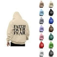 thumbnail image 1 of Faith Over Fear Hoodies for Men 2025 Long Sleeve Christian Hooded Sweatshirt with Pockets Pullover Hoody Mens Hoodies, 1 of 6