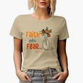 thumbnail image 1 of Faith Over Fear Isaiah 41 10 Scripture Art Merch Gift, Tan T-Shirt, XL, 1 of 5
