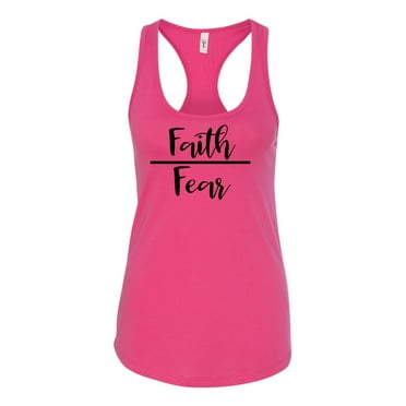 Faith Over Fear Ladies Racerback Tank Top-Raspberry-xl