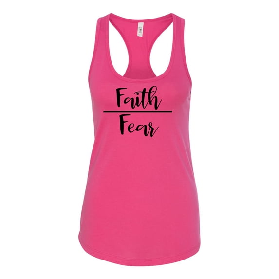 Faith Over Fear Ladies Racerback Tank Top-Raspberry-xl