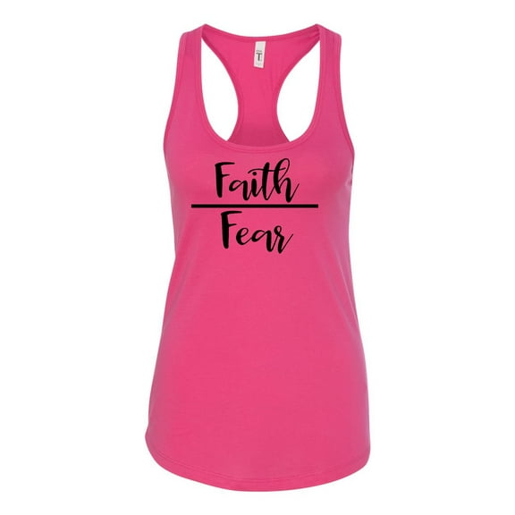 Faith Over Fear Ladies Racerback Tank Top-Raspberry-xl