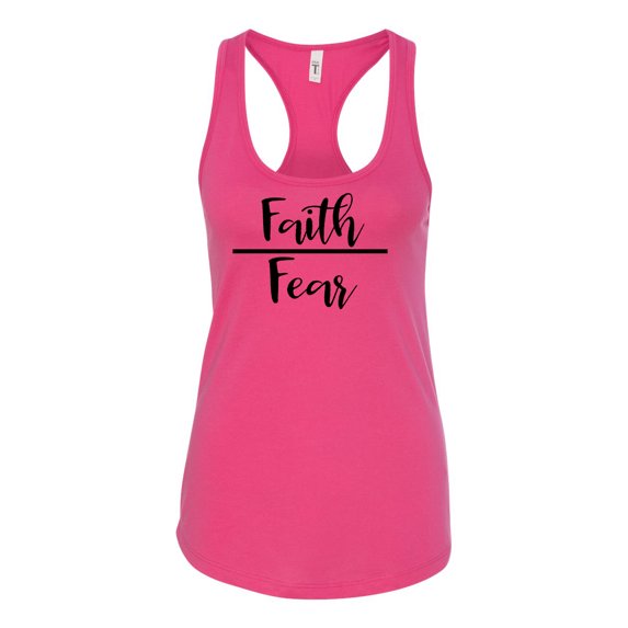 Faith Over Fear Ladies Racerback Tank Top-Raspberry-xs