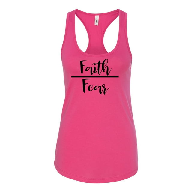 Faith Over Fear Ladies Racerback Tank Top-Raspberry-xxl