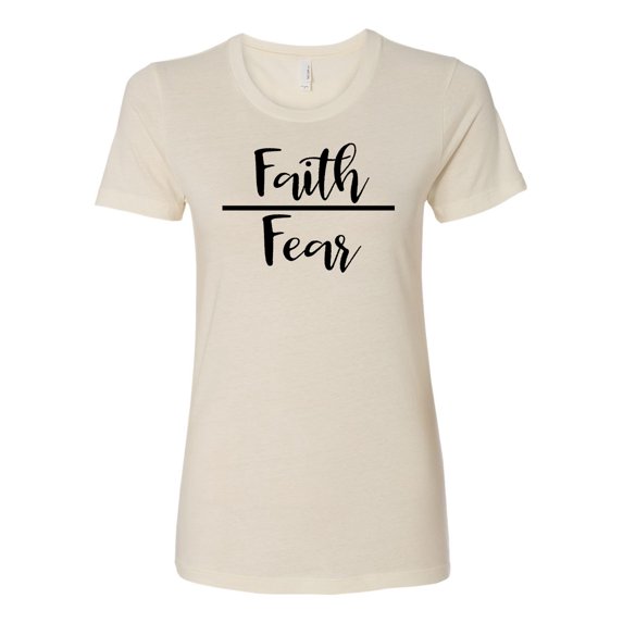 Faith Over Fear Ladies Short Sleeve T-shirt-Natural-xxl