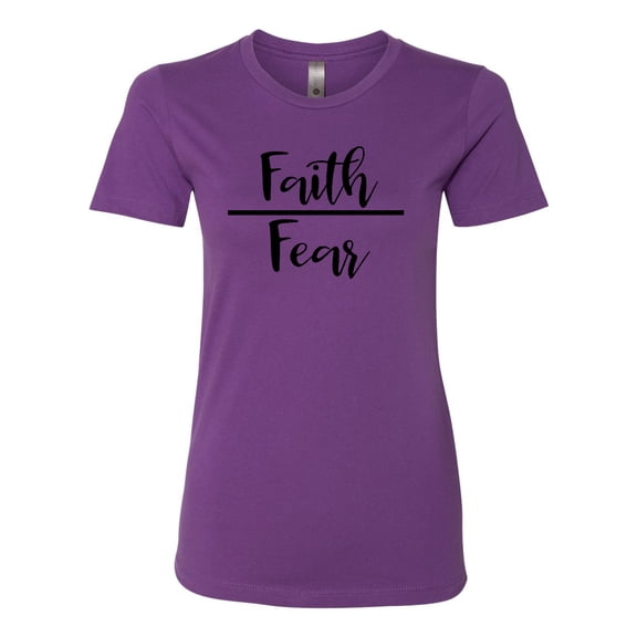 Faith Over Fear Ladies Short Sleeve T-shirt-Purple Berry-medium