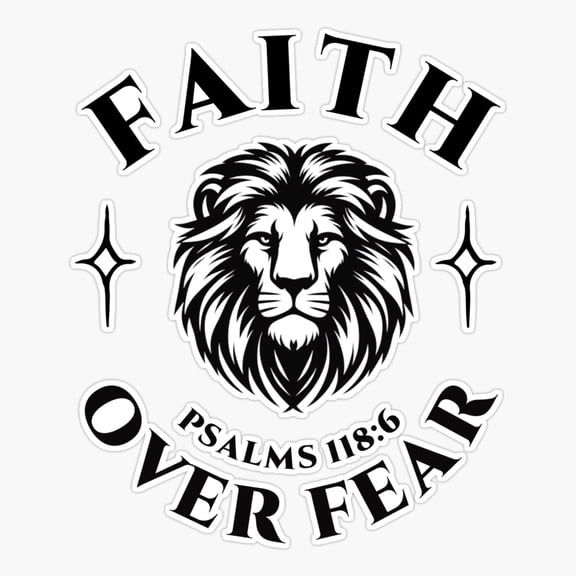 Faith Over Fear Men Quote Sticker