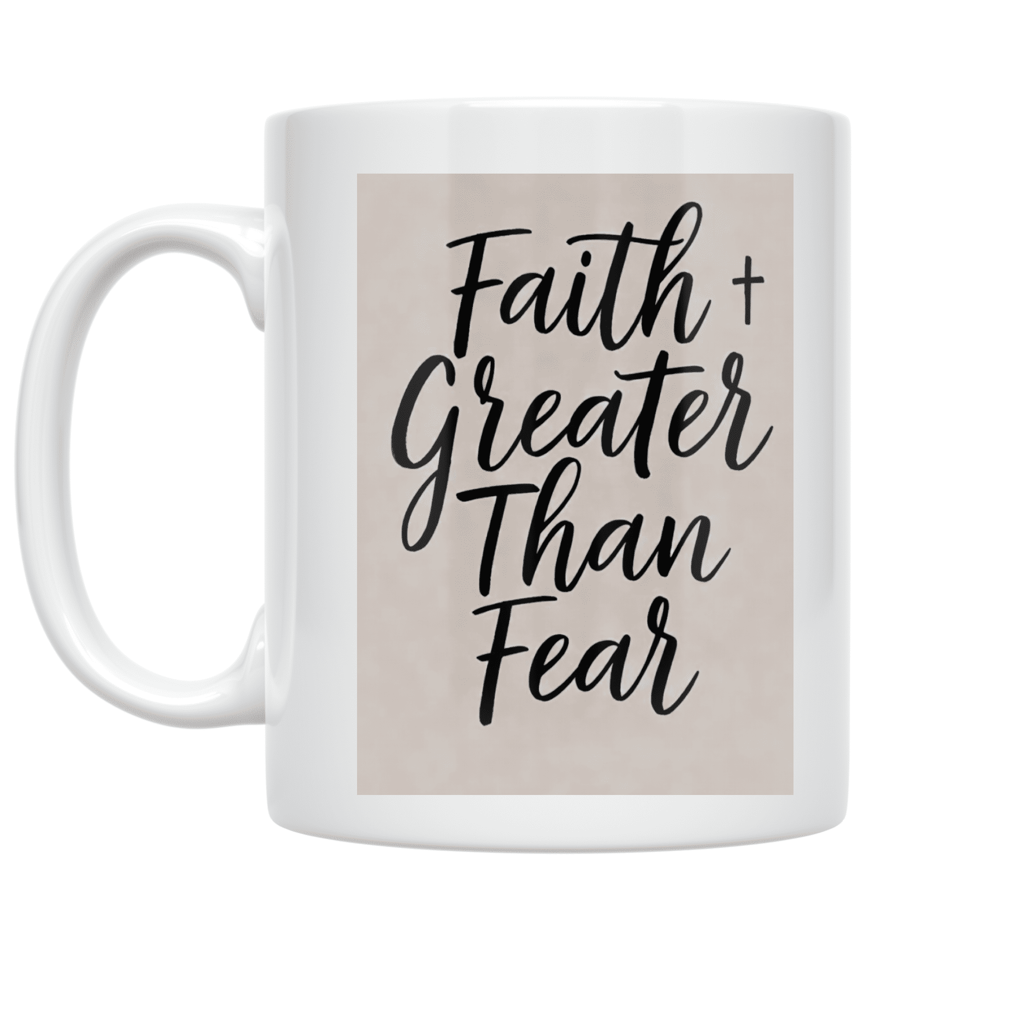 Faith Mess Faith Over Fear Modern Calligraphy - Faith Message Enthusiast - 11 oz ...
