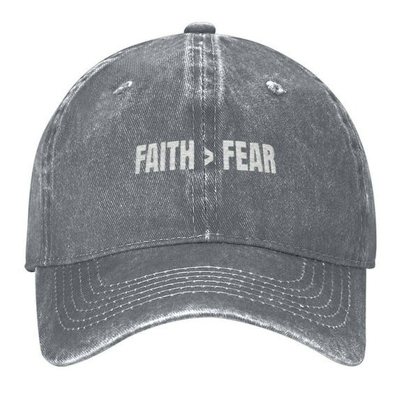 Faith Over Fear Print Vintage Wash Dad Hat Adjustable Curved Brim Baseball Cap,Made In USA,Casual Outdoor Sports Fishing Cap for Men and Women
