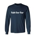 thumbnail image 1 of Faith Over Fear Sarcastic Humor Novelty Men's Long Sleeve Shirts, 1 of 3
