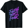 thumbnail image 1 of Faith Over Fear Shirt, 90s Style Womens Christian T-Shirt Shirts, 1 of 3