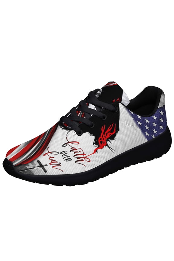 Faith Over Fear Shoes Sneakers for Women Men Black Size 10.5