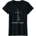 thumbnail image 1 of Faith Over Fear T-Shirt Cool Christian Gift for Women Men, 1 of 4