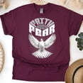 thumbnail image 1 of Faith Over Fear T-Shirt, Dove Christian Bold Graphic Tee, Maroon, Size XL, 1 of 6