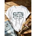 thumbnail image 1 of Faith Over Fear T-Shirt Isaiah 41:10 Floral Christian Tee, 1 of 7