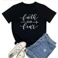thumbnail image 1 of Faith Over Fear T-Shirt for Women – Christian Inspirational Graphic Tee, Faith-Based Bible Verse Religious Top, 1 of 5