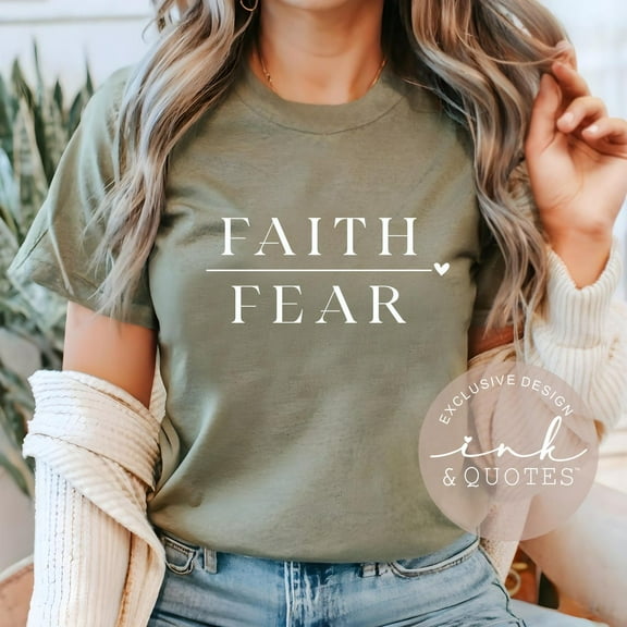 Faith Over Fear T-ShirtInspirational Graphic Tee, Christian Gift All Size S-5Xl