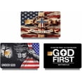 thumbnail image 1 of Faith & Patriot Card Sticker Set, 3Pcs Inspirational Credit Card Skin Sticker Cover Decal with Cross & Scripture Designs, Christian Gift for Men and Women (D), 1 of 3