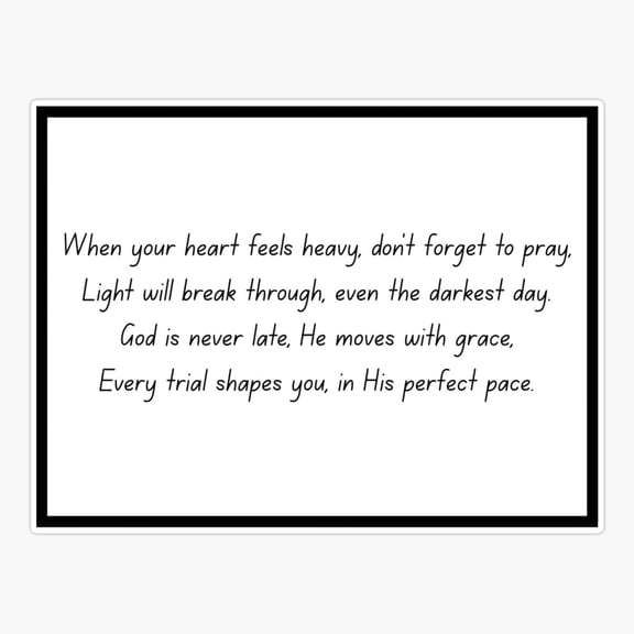 Faith Poem Gods Timing Inspirational Quote Sticker