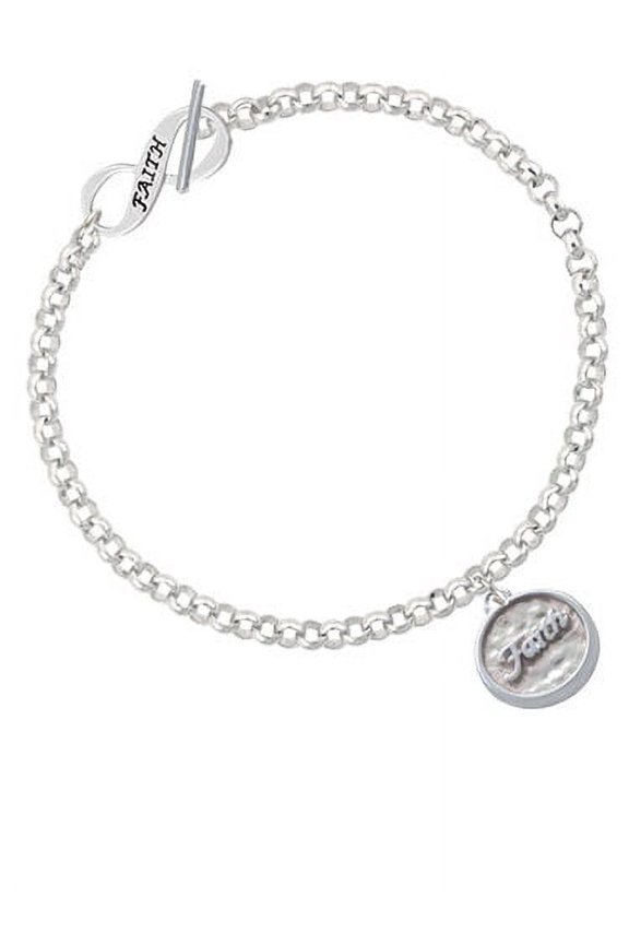 Faith - Round Seal Faith Infinity Toggle Chain Bracelet