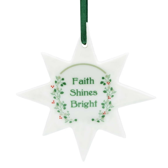 Faith Shines Bright Star Ceramic Ornament