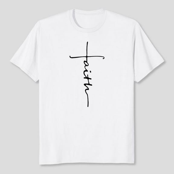 Faith Shirt Christian with Cross and Scripture, Inspirational Clothing, Men's and Women's Graphic Tee 100% Cotton by TBun, Full Sizes S-5XL