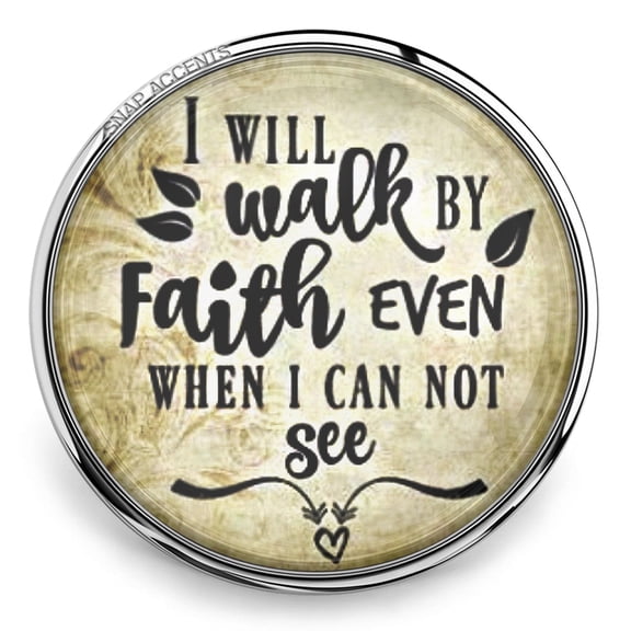 Snap Jewelry 18MM Walk By Faith Vintage Ginger Charm Button