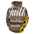 thumbnail image 1 of Faith Sunflowers Motivation-1 Men's Women Vintage 3D Hooded Sweatshirt - All-Season Loose Fit Streetwear, 1 of 6