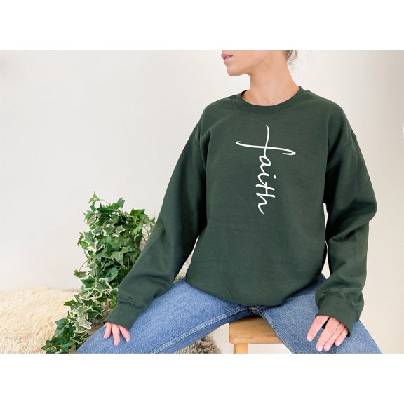 Faith Sweatshirt, Faith Cross Shirt, Christian Sweatshirt, Jesus Sweatshirt, Bible Verse, Faith Shirt, Christian Gift, Faith Vertical Cross